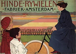 Bicycle Prints: Hinde Rijwielen Fabriek Amsterdam, 1896. From a private collection