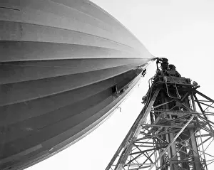Machine Prints: Hindenburg Attached To A Mooring Mast