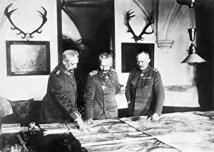 Post Prints: Hindenburg, Ludendorf, and Wilhelm II Look at Map