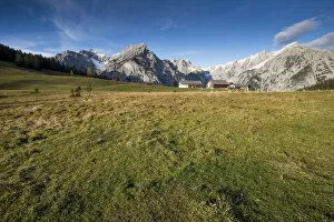 Hinterhorner Alm alpine pasture in the Karwendel Mountains, Tyrol, Austria