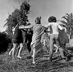 Flower Children Prints: Hippies Dance In A Field