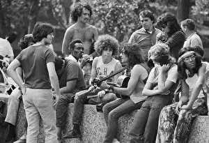 Hippie Prints: Hippies Listening to Singer