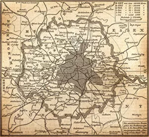 Images Dated 29th December 2015: Historic map of London (18th Century)