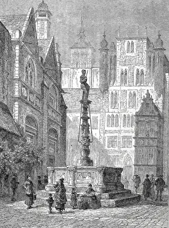 Historic Center Collection: The historic market place of Hildesheim, c. 1885, Lower Saxony, Germany, Historic