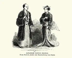 Oriental Prints: Historical fashions, Man and Woman of Japan, 19th Century