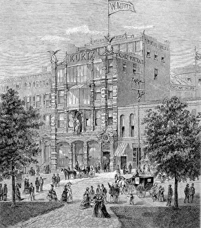 Artists Prints: Historical illustration of the new building of Wilhelm Kurtz Photography in New York