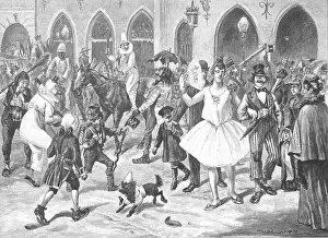 Events Prints: Historical illustration of the street carnival in Munich around 1890