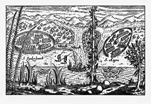Historical Map of Dutch Navigators Expedition to Sumatra Illustration