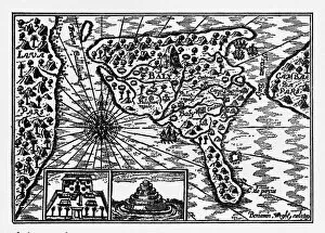 Images Dated 20th April 2016: Historical Map of Dutch Navigators Island of Bali Illustration