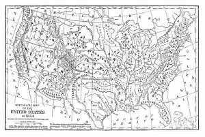 Images Dated 5th April 2018: Historical map of the United States in 1854