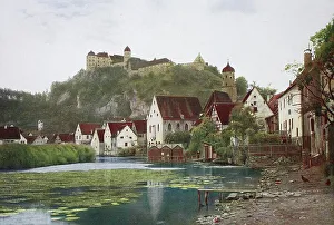 Fortification Collection: Historical photo around 1880 of Harburg an der Woernitz, Bavaria, Germany, historical