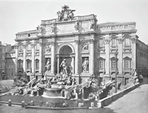 Children Prints: Historical photo (ca 1880) of the Trevi Fountain