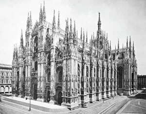 Birds Of Prey Collection: Historical photograph (ca 1880) of the Duomo di Milano, Italy, Historical