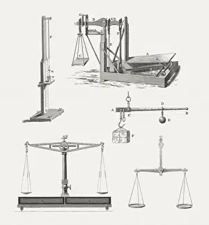 Art Illustration Prints: Historical scales, wood engravings, published in 1880