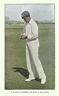 Prints of History of Cricket, Fielder catching the ball high, 19th Century vintage photograph Digital Vision Vector Prints: History of Cricket, Fielder catching the ball high, 19th Century vintage photograph