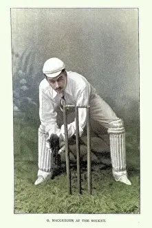 Prints of History of Cricket, Wicketkeeper at the wicket, 19th Century vintage photograph, Victorian sports Digital Vision Vector Prints: History of Cricket, Wicketkeeper at the wicket