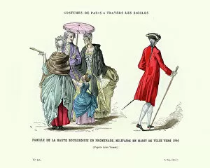 Images Dated 1st October 2016: History of Fashion, French upper class family 1760