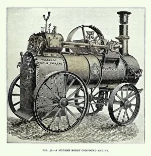 History of Steam engine, Industrial Revolution, compound engine, Victorian, 19th Century, Vintage photograph, Robey and Co, Lincoln