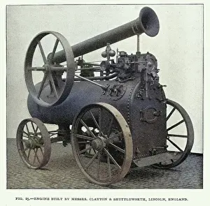 History of Steam engine, Industrial Revolution, Traction engine, Victorian, 19th Century, Vintage photograph, Clayton and Shuttleworth, Lincoln