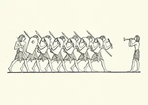History of Warfare, Ancient Egyptian Warriors with spear and shield