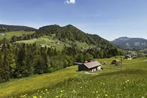 Images Dated 5th May 2011: Hittisau village with Gfaell, Bregenzerwald region, Vorarlberg, Austria, Europe