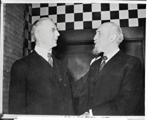Hjalmar Schacht Shaking Hands with Montagu Norman