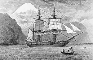 Expedition Prints: HMS Beagle in Straits of Magellan