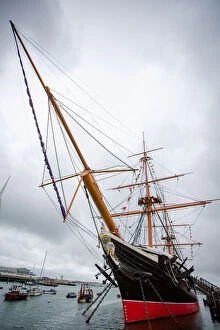 Images Dated 1st December 2019: HMS Warrior 1860 docked by the Portsmouth Historic Dockyard