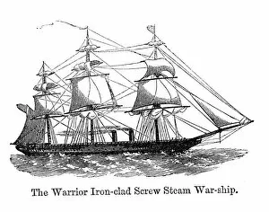 Images Dated 31st October 2013: HMS Warrior Engraving, 1878