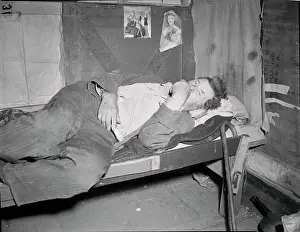 Santa Barbara Prints: Hobo Lying on His Cot