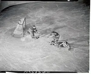 Prints of (Original Caption). Woodrow Porky Dumart, No Frozen Moments: A Journey Through Hockey History: Hockey Players in Action