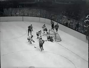 Hockey Players Rangers and Canadiens During a Game