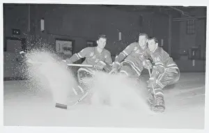 Ice Rink Prints: Hockey Players Spraying Ice