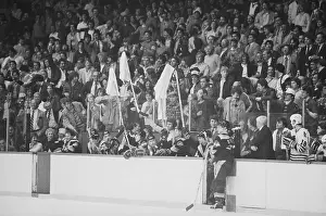 Ice Rink Prints: Hockey Players Waving Towels Protesting Penalty Call