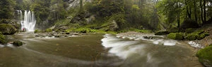 Hoechfall waterfall in autumn, near Teufen in Appenzell, Switzerland, Europe