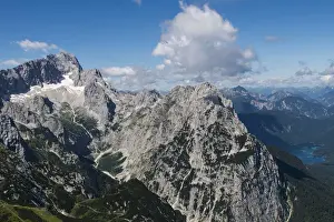 Hoellental or Hell Valley, Hell Valley Gorge, Hoellentalferner glacier, Eibsee lake, Wetterstein Mountains, Waxenstein Mountain, Waxensteinkamm gorge, Zugspitze Mountain, Garmisch-Partenkirchen, Grainau, Werdenfelser Land region, Oberland, Bavaria, German