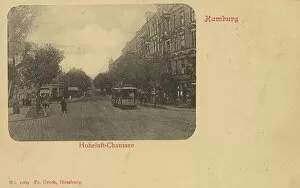 Landscapes Collection: Hoheluft-Chaussee, Hamburg, Germany, postcard with text, view around ca 1910, historical