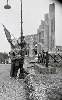 Hoisting the Flag of the Communist Italian Social Party
