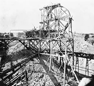 Mine Prints: Hoisting Wheel: Goldmining In California