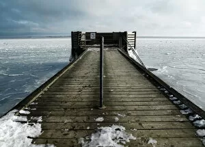 Images Dated 2nd March 2010: Hole in the ice for winter bathing by a jetty