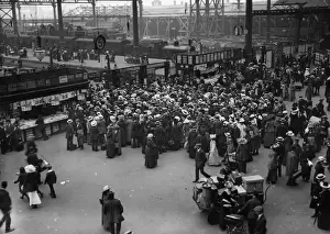 Waterloo Railway Station London Prints: Holiday Crowds