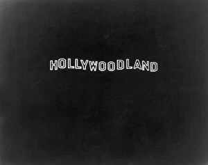 Michael Ochs Archive Gallery: Hollywood Sign, Original sign lit at night
