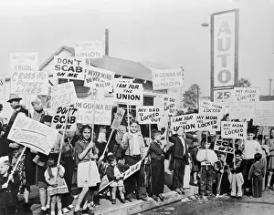 Nonconformity Prints: Hollywood Union Members Wives and Children Picketing
