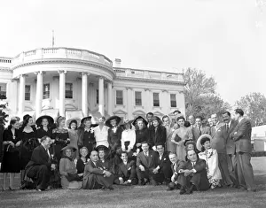Prints of Top Row: Jean Hersholt;Eleanor Powell;Arlene Whelan;Marie McDonald;Paye McKenzie;Karin Booth;Eleanor Roosevelt; Frances Gifford;Frances Longford;Elyse Knox;Cary Grant;Claudette Colbert;Bob Hope; Ray Timeless Comedy Icons: Classic Moments from the Legendary Duo: Hollywood Victory Caravan at the White House