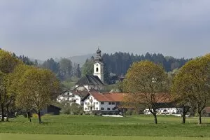 Images Dated 17th April 2014: Holy Cross Church, Berbling, Bad Aibling, Upper Bavaria, Bavaria, Germany