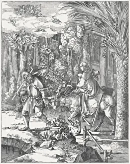 Images Dated 15th May 2012: The Holy Family on the Flight into Egypt, by Albrecht DAOErer