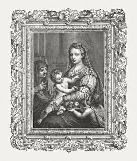 Images Dated 17th September 2015: Holy Family with St. John and St. Anne, published 1878