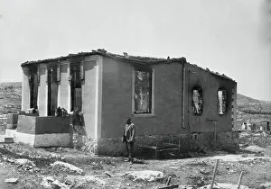 Palestine Prints: Home Owner Standing by Wreckage