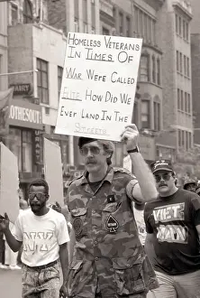 Homelessness Prints: Homeless Veteran in Memorial Day Parade