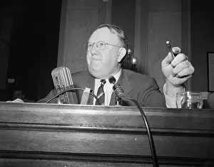 Homer Capehart Speaking at a Hearing